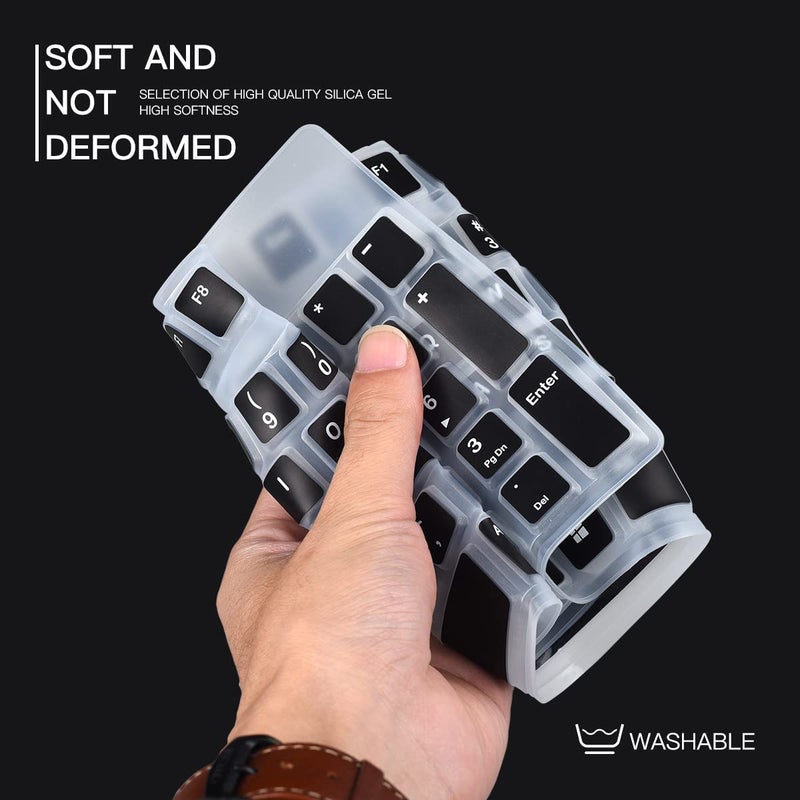 LEZE Keyboard Cover for Logitech K120 & MK120 Wired Keyboard, Ultra Thin Logitech MK120 & K120 Keyboard Skin Protector - Black - Image 5